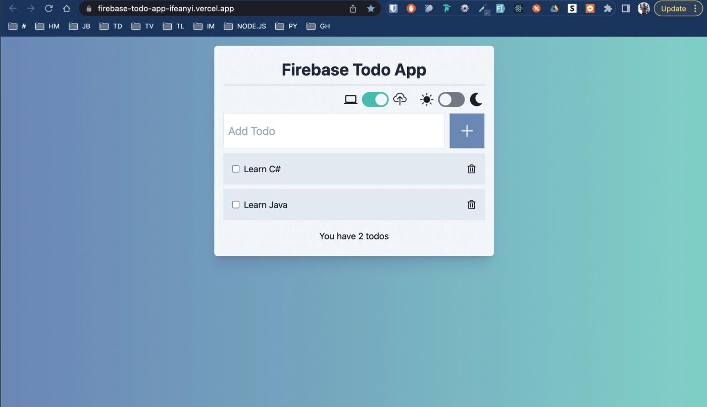 React Firebase Todo App screenshot
